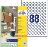 Avery Zweckform Etiketten Etiketten rund A4 20mm 10 Bogen/880 Etiketten wei&szlig;