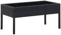 vidaXL Gartentisch Gartentisch Schwarz 75x40x37 cm Poly Rattan (1-St)