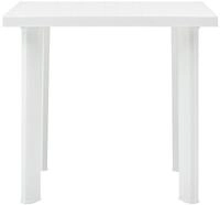 vidaXL Gartentisch, Outdoor Tisch Wei&szlig; 80 x 75 x 72 cm Kunststoff