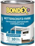 Bondex Wetterschutzfarbe Wetterschutz-Farbe 0,75 L Wei&szlig;, witterungsbest&auml;ndig,