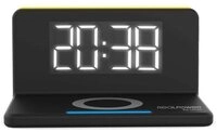 Realpower ChargeAir Digitaler Wecker Schwarz Netzteil
