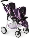 CHIC2000 Puppen-Zwillingsbuggy Twinny, Stars Lila, mit schwenkbaren Vorderr&auml;dern