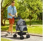 PawHut Hundebuggy Hundewagen klappbar bis 4 kg Katzenbuggy mit Netzfenster,