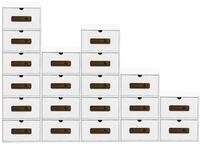 BigDean Schuhbox 20 Boxen stapelbar mit Sichtfenster & Schublade Schuhe...