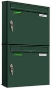 AL Briefkastensysteme Wandbriefkasten 2 Fach Basic Briefkasten A4 in RAL Farbe 6005