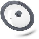 relaxdays Topfdeckel 26-30 cm mit Silikon, (1-tlg), grau
