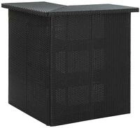 vidaXL Esstisch Eck-Bartisch Schwarz 100x50x105 cm Poly Rattan (1-St)