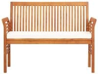 vidaXL Gartenbank, 2-Sitzer Outdoor Bank mit Kissen 120 cm Massivholz Akazie