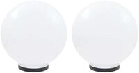 vidaXL LED Gartenleuchte LED-Gartenleuchten 2 Stk. Kugelf&ouml;rmig 40 cm PMMA