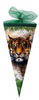 Nestler Schultüte Tiger, 22 cm, rund, mit grünem Tüllverschluss, für...