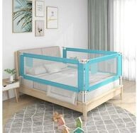 vidaXL Bett, Kleinkind-Bettschutzgitter Blau 120x25 cm Stoff