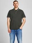 Poloshirt "JJEPAULOS POLO SS NOOS PLS", Herren, Gr. XXL, gr&uuml;n (olivgr&uuml;n), Piqu&eacute;,