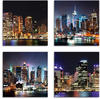 Artland Leinwandbild Sydney Hafen und New York Times Square, Städte (4 St),...