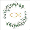 Ambiente 20 Lunch-Servietten Fisch Eukalyptus Zweig weiß grün gold