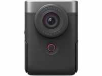 Canon PowerShot V10 Silber Vlogging-Kit Camcorder (4K Ultra HD, Bluetooth, WLAN