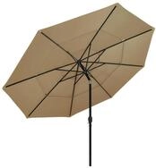 vidaXL Sonnenschirm, Balkonschirm mit Aluminium-Mast 3-lagig Taupe 3,5 m