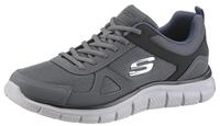 Sneaker SKECHERS "Track-Scloric", Herren, Gr. 46, grau (grau, navy), Leder, Textil,