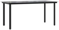 vidaXL Gartentisch, Garten-Esstisch Schwarz 160x80x74 cm Stahl und Hartglas