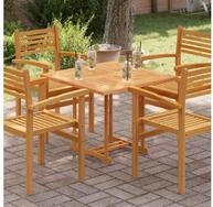 vidaXL Tischplatte vidaXL Tischplatte Massivholz Teak Quadratisch 80&times;80&times;2,5 cm