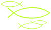 IHR 20 Cocktail-Servietten Peaceful fish Christlicher Fisch weiß grün