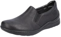 Slipper RIEKER, Damen, Gr. 36, schwarz, Lederimitat, Schuhe Slipper, Alltagsschuh,