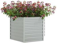 vidaXL Hochbeet 129 x 129 x 77 cm Garten-Hochbeet 129x77 cm Verzinkter Stahl...