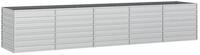vidaXL Hochbeet, Garten-Hochbeet 400x80x77 cm Verzinkter Stahl Silber