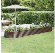 vidaXL Hochbeet vidaXL Hochbeet Verzinkter Stahl 368x80x36 cm Braun