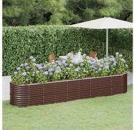 vidaXL Hochbeet vidaXL Hochbeet Verzinkter Stahl 368x80x68 cm Braun