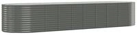 vidaXL Hochbeet, Kr&auml;uterhochbeet Pulverbeschichteter Stahl 396x100x68 cm Grau