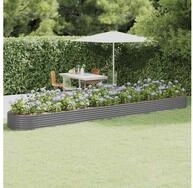 vidaXL Hochbeet vidaXL Hochbeet Verzinkter Stahl 544x100x36 cm Grau