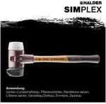 Gummihammer HALDER SIMPLEX Schonhammer &Oslash; 80 mm Gummi / Superplastik mit...