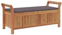 vidaXL Gartenbank Garten-Truhenbank mit Kissen 126 cm Massivholz (1-St)