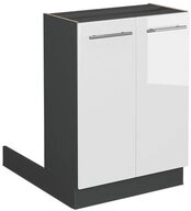 Vicco Unterschrank Fame-Line, Wei&szlig; Hochglanz/Anthrazit, 60 cm ohne Arbeitsplatte