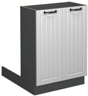 Vicco Unterschrank Fame-Line, Wei&szlig; Landhaus/Anthrazit, 60 cm ohne Arbeitsplatte