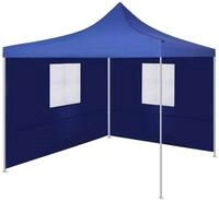 vidaXL Partyzelt Faltzelt mit 2 W&auml;nden 3 x 3 m Blau