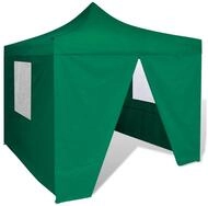 vidaXL Pavillon gr&uuml;n - mit Seitenw&auml;nde Faltzelt mit 4 W&auml;nden 3x3 m Gr&uuml;n...