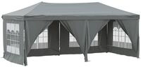 vidaXL Partyzelt, Pavillon Faltbar mit Seitenw&auml;nden Anthrazit 3x6 m