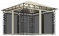 vidaXL Partyzelt Pavillon mit Moskitonetz & LED-Lichterkette 3x3x2,73m...