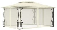 vidaXL Partyzelt Pavillon mit Netz 300x400x265 cm Creme