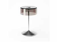 SIGOR LED Tischleuchte Numotion, Stilvolle Akku-Tischampe mit Glasschirm, LED...