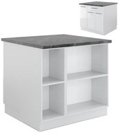 Vicco Unterschrank Fame-Line, Wei&szlig; Hochglanz/Wei&szlig;, 90 mit Schublade ohne