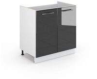 Vicco Unterschrank Fame-Line, Anthrazit Hochglanz/Wei&szlig;, 80 cm ohne...