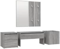 vidaXL Garderoben-Set Garderoben-Set Grau Sonoma Holzwerkstoff