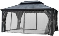 Jet-Line Pavillon Pavillon Gartenpavillon 3,65x3,65m BAGDAD anthrazi
