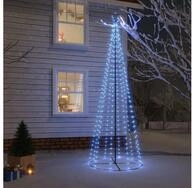 vidaXL K&uuml;nstlicher Weihnachtsbaum vidaXL LED-Weihnachtsbaum Kegelform Blau 310...