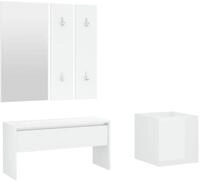 vidaXL Kleiderschrank Flurm&ouml;bel-Set Hochglanz-Wei&szlig; Holzwerkstoff