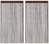 vidaXL Vorhang Fadenvorh&auml;nge 2 Stk. 100 x 250 cm Braun (2 St)
