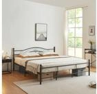 en.casa Metallbett, &raquo;Florenz&laquo; 180x200cm Schwarz + Lattenrost