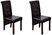 vidaXL Esszimmerstuhl vidaXL Esszimmerst&uuml;hle 2 Stk. Braun Kunstleder
